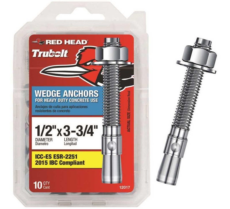 Red Head 1/2 in. x 3-3/4 in. Wedge Anchor 10CT - Image 2